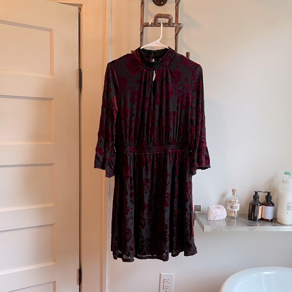 ModCloth velvet roses dress NWOT
